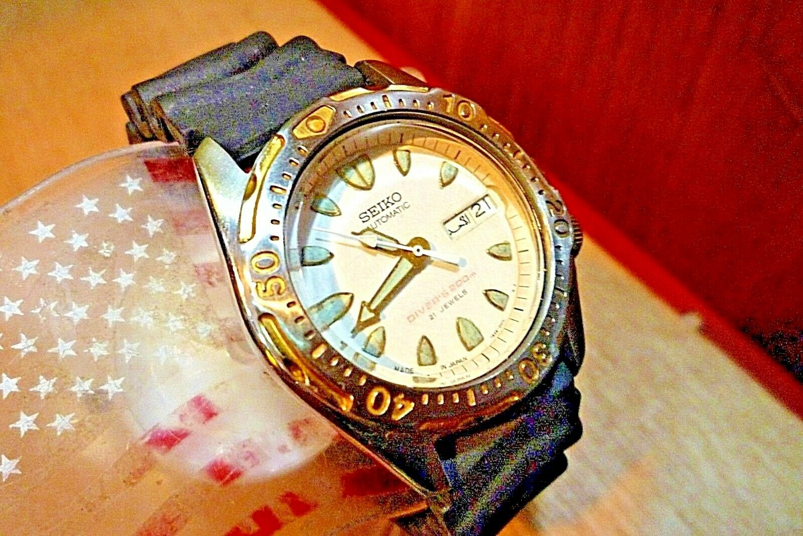 Mens Mid-size 38mm SEIKO DIVERS 200m 7S26-0010 White Automatic 21j 