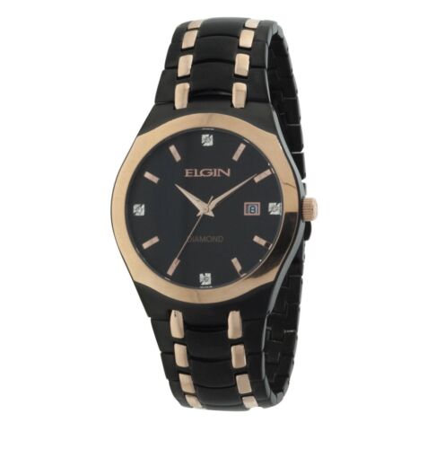 Elgin watch black online and gold