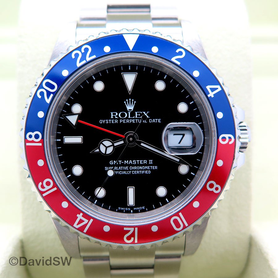 FS Rolex 16710B GMT MASTER II RED BLUE BEZEL STAINLESS STEEL D