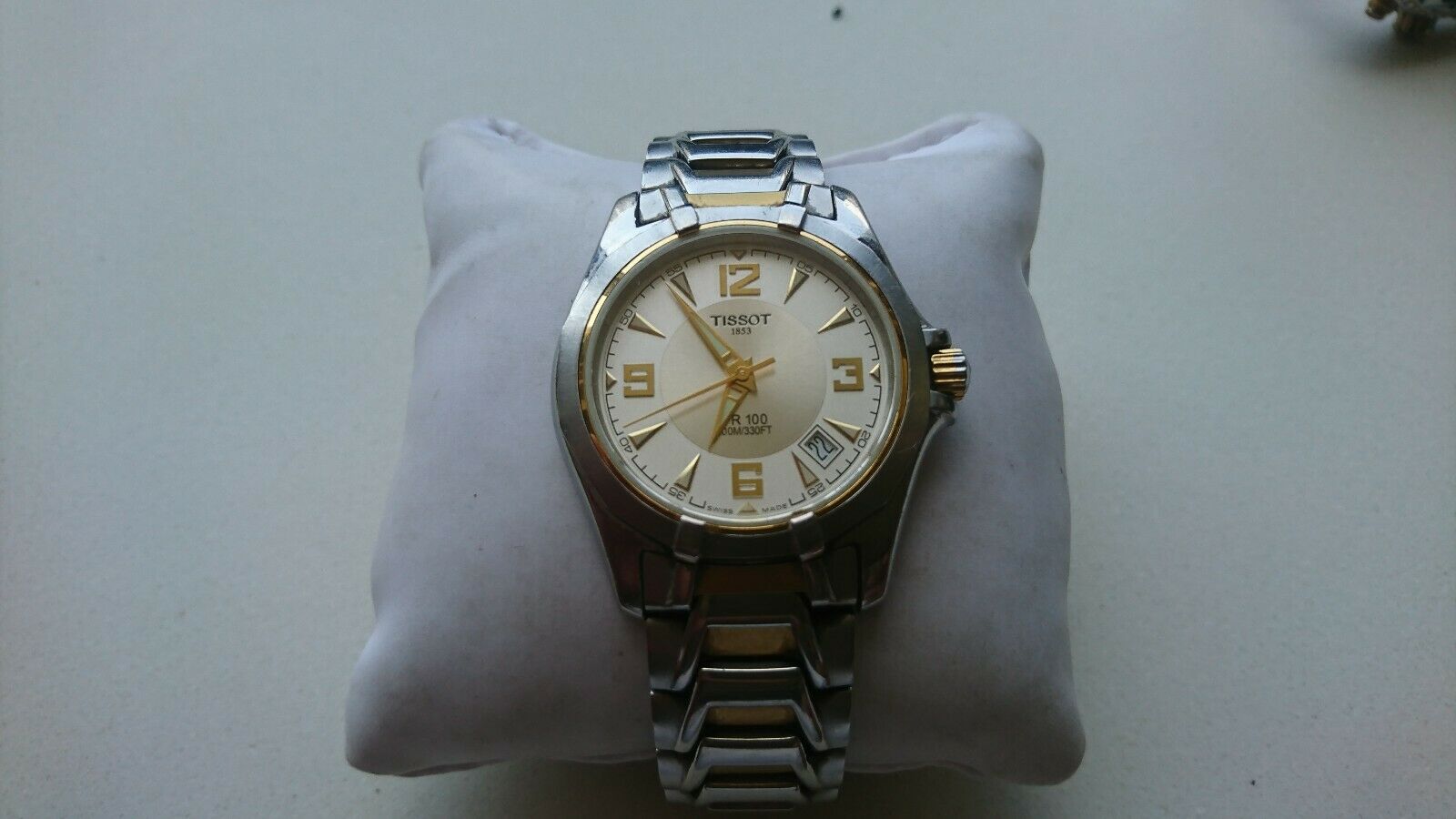 TISSOT QUARTZ Watch PR100 P660 760 Two Tone Silver Gold Sapphire