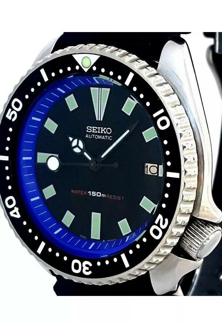 Seiko 7002 Vintage Diver - Great Mod with Mercedes Hands & Blue Chapter  Ring! | WatchCharts Marketplace