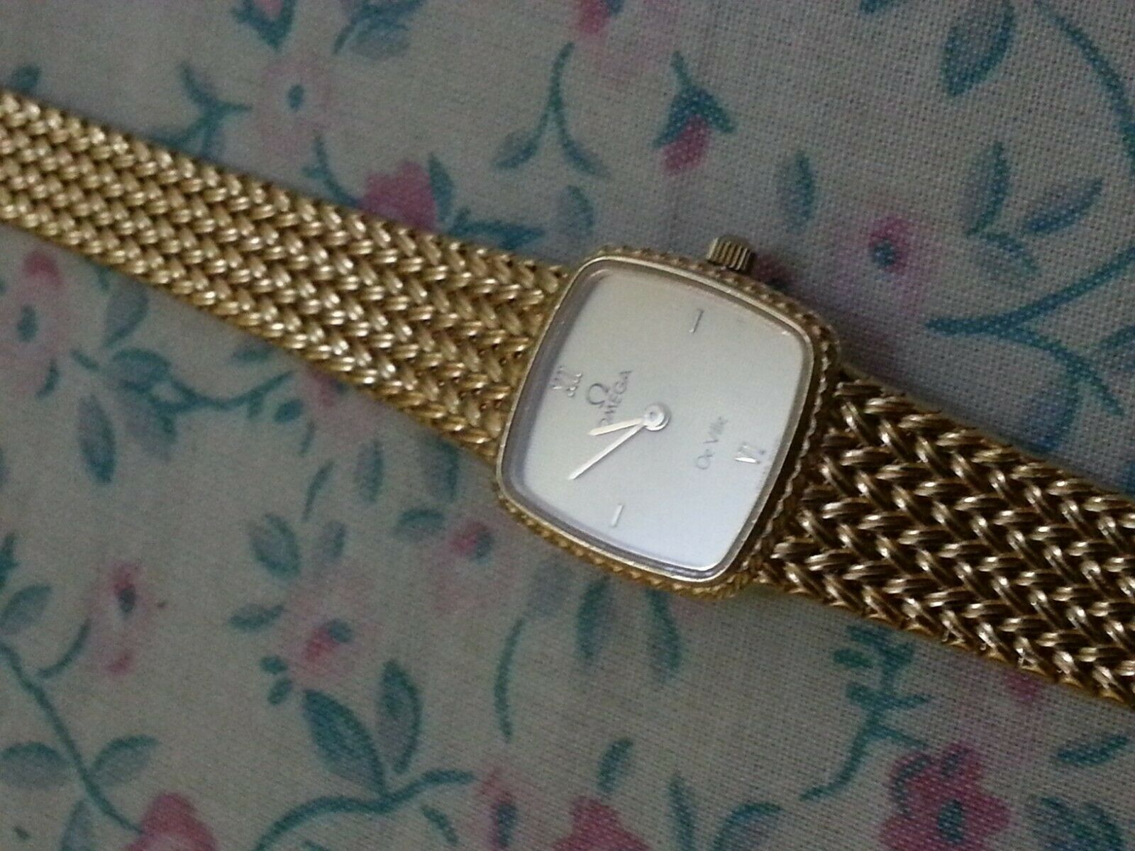 Vintage Omega Deville Ladies Gold Plated Mesh Watch Excellent