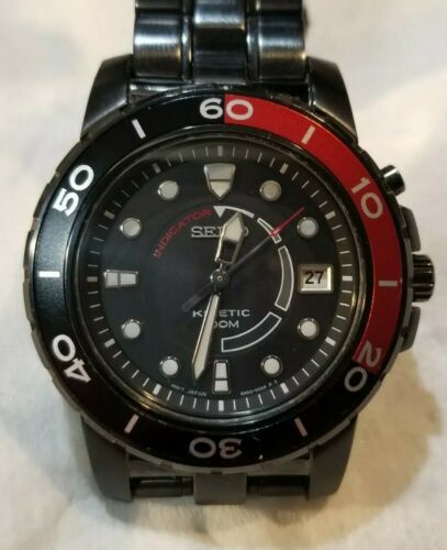 Seiko Kinetic 5M62 0BP0 Power Reserve Indicator Wrist Watch