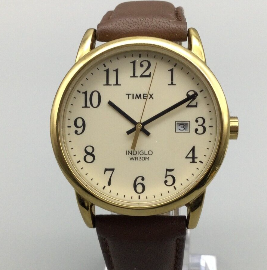 Timex Easy Reader Watch Men 38mm Gold Tone Cream Dial  display picture 3