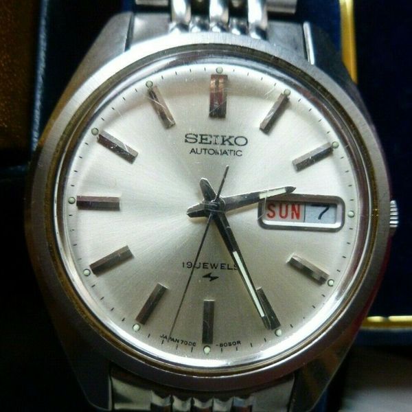 1970s Mens Seiko Automatic Watch 7006 8040 19 Jewels Original Box ...