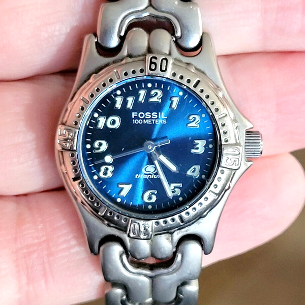 Fossil blue titanium watch hotsell