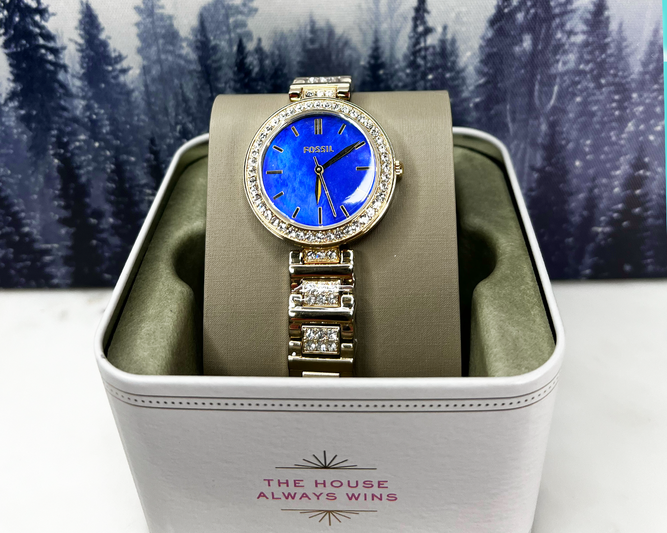 Original Fossil womens Karli Three-Hand Gold-Tone Stainless 