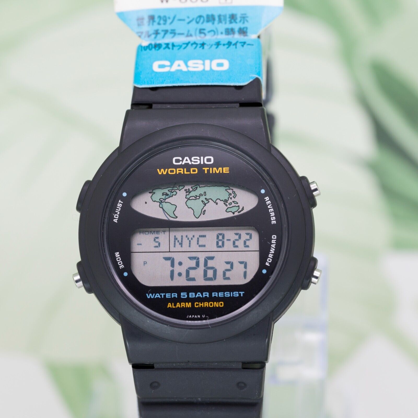 1989 NOS CASIO W-60U WORLD TIME WR50M VINTAGE DIGITAL WATCH KOREA