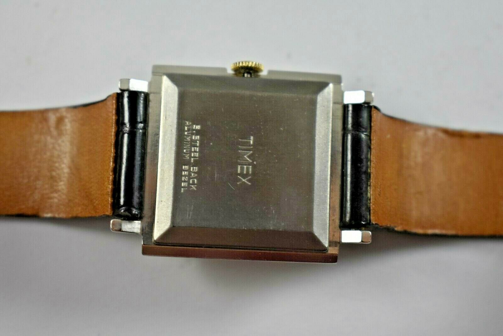 Timex Womens Elegant Square Black Dial Roman Numerals Black Leather Strap  Watch T2M875 - Walmart.com