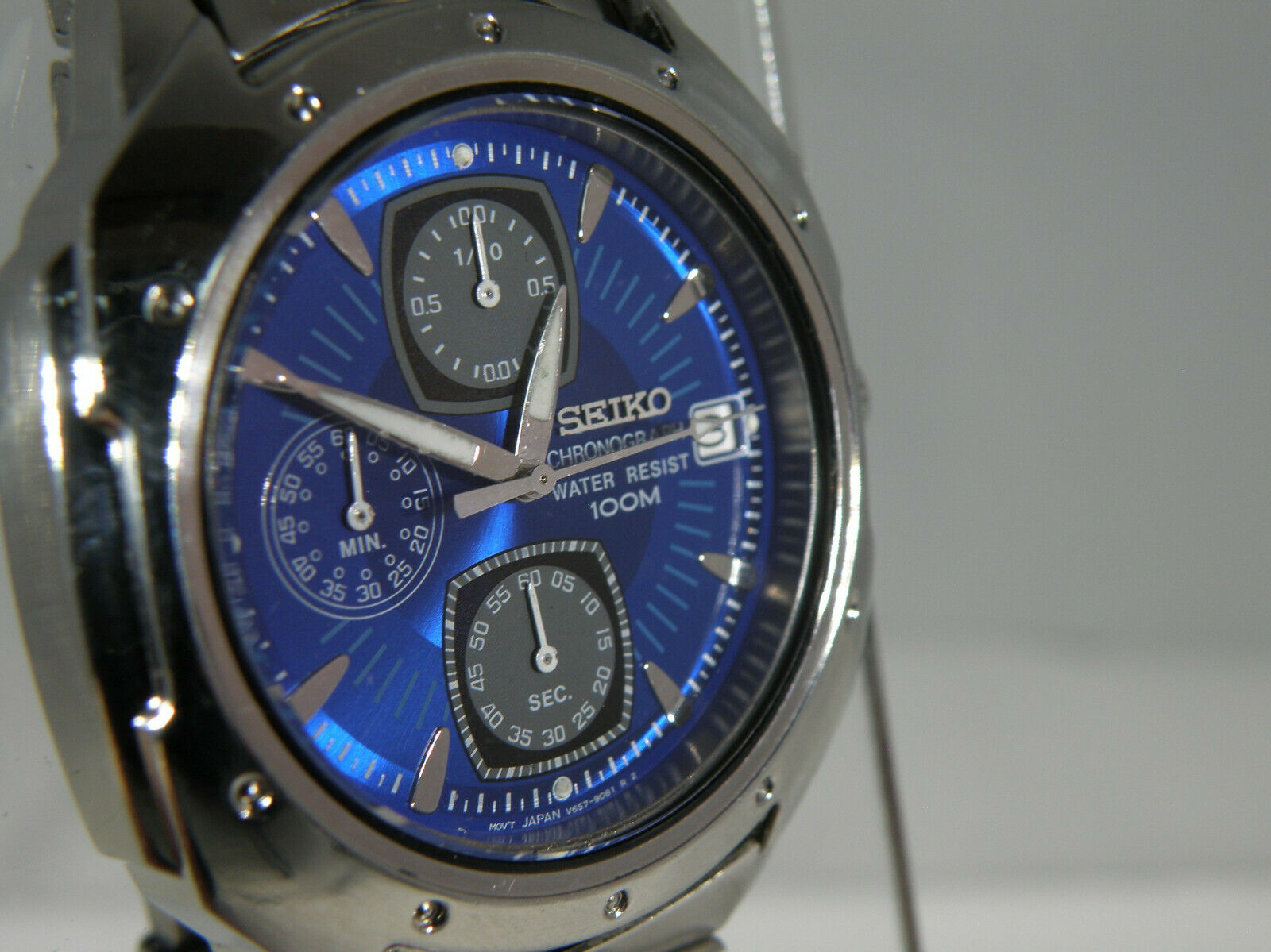MEN'S SEIKO V657-9060 CHRONOGRAPH WATCH - V. GOOD COND