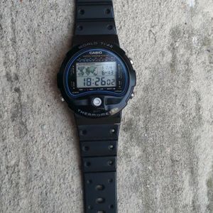Casio TS-100 Thermometer World Time- Rare 80s Pre G-Shock