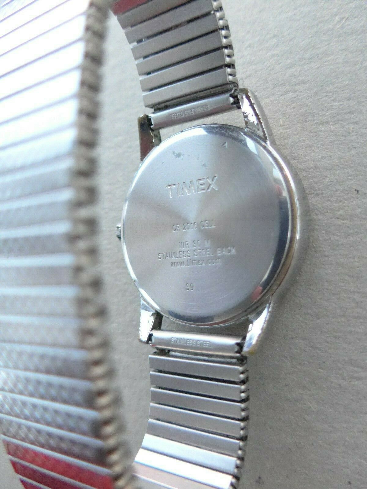timex cr2016 cell wr 100m stainless steel back