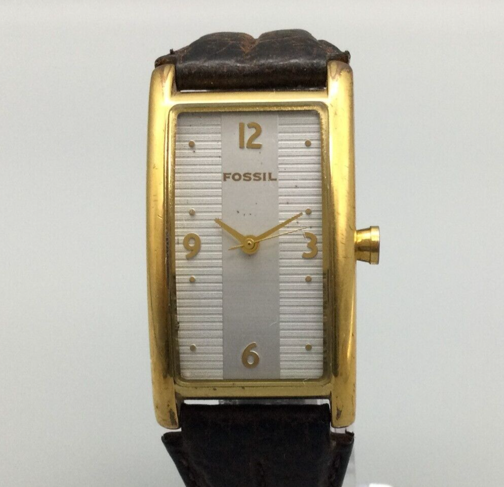 Vintage Fossil Tank Watch Unisex Gold Tone 24mm Rectangle  display picture 2