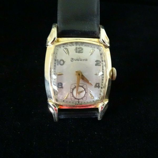 VINTAGE BULOVA MEN'S L4 WRISTWATCH 10KT ROLLED GOLD PLATE CIRCA 1940'S