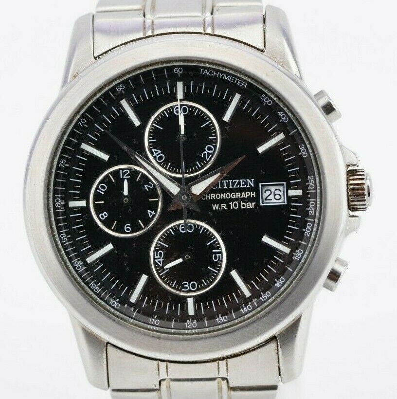 Vintage Citizen Chronograph Analog Quartz Watch 0510-K002320 Japan