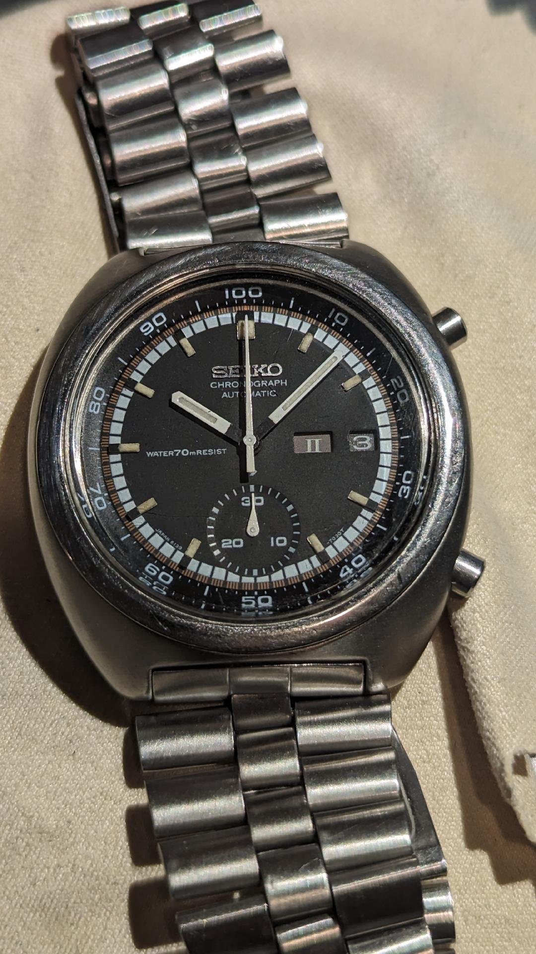 FS: Seiko 6139-7002 Chronograph on Original Bracelet runs and sets