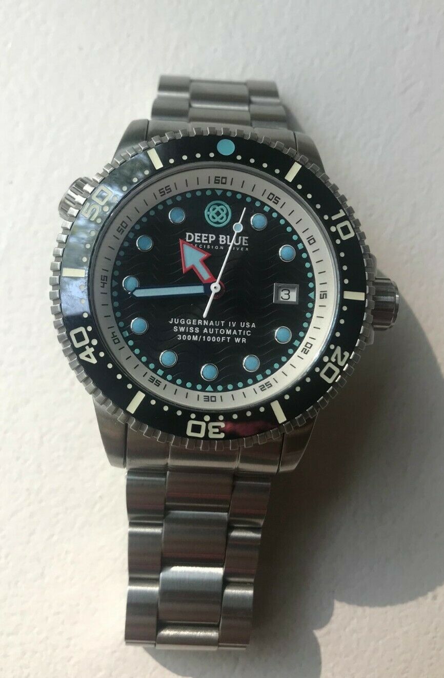 DEEP BLUE JUGGERNAUT IV USA SWISS AUTOMATIC 44 MM CERAMIC BEZEL Mint Cond. WatchCharts