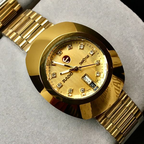 Vintage Rado Diastar R12413493 Original Automatic Gold Tone Swiss Men's ...