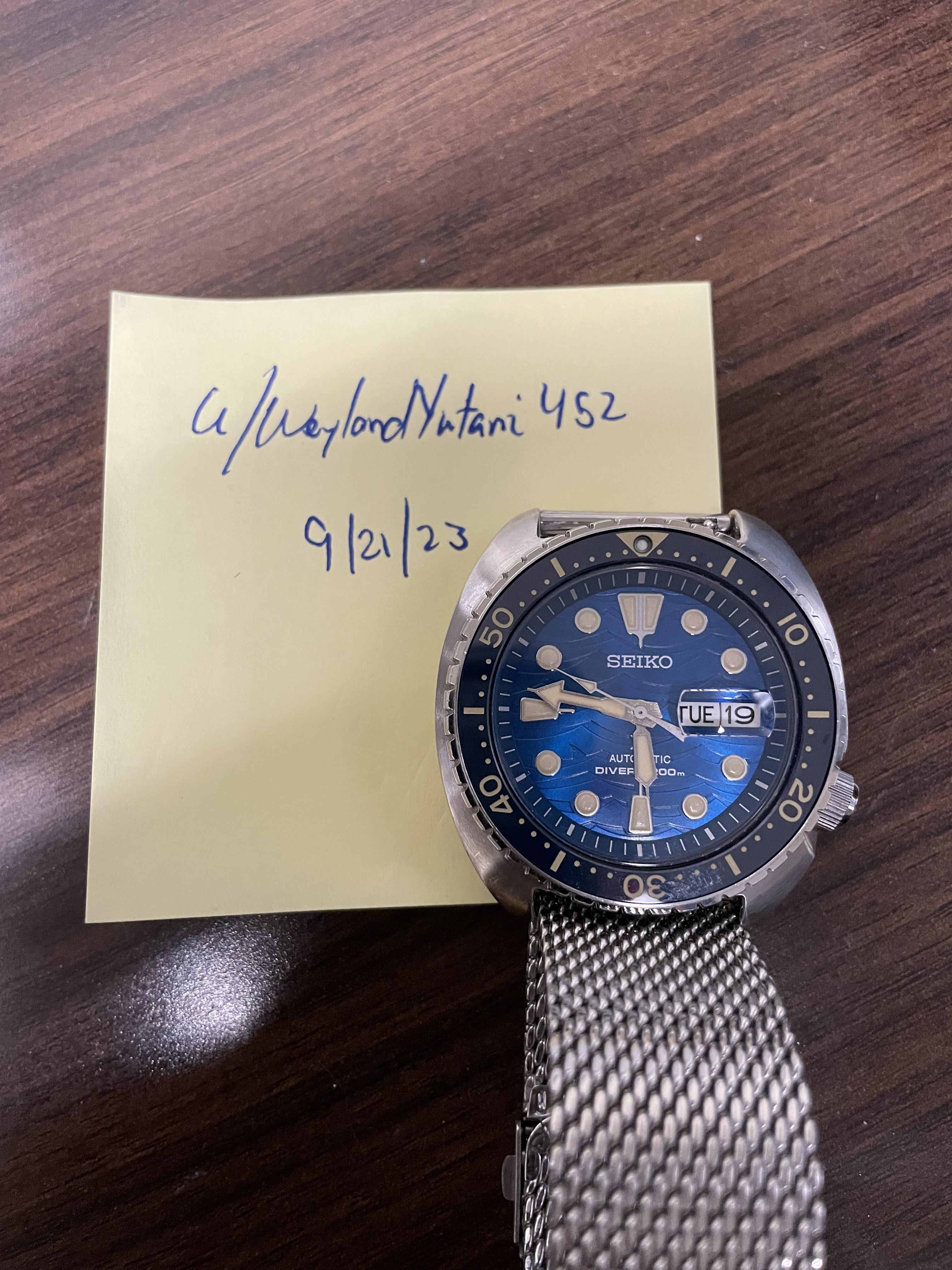 WTS] Seiko SRPE07 King Turtle shark dial on mesh bracelet