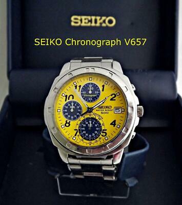 seiko yellow chronograph