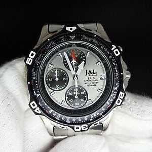SEIKO V657-6150 クォーツ　クロノグラフ　JALコラボ　シルバー JALコラボ クロノグラフ V657-6150 - メルカリ