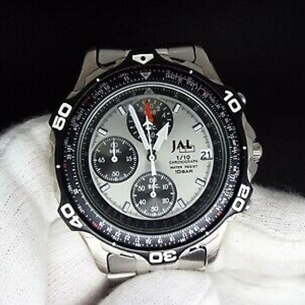 ff208 SEIKO(セイコー)V657-6150 JALコラボ クロノグラフ