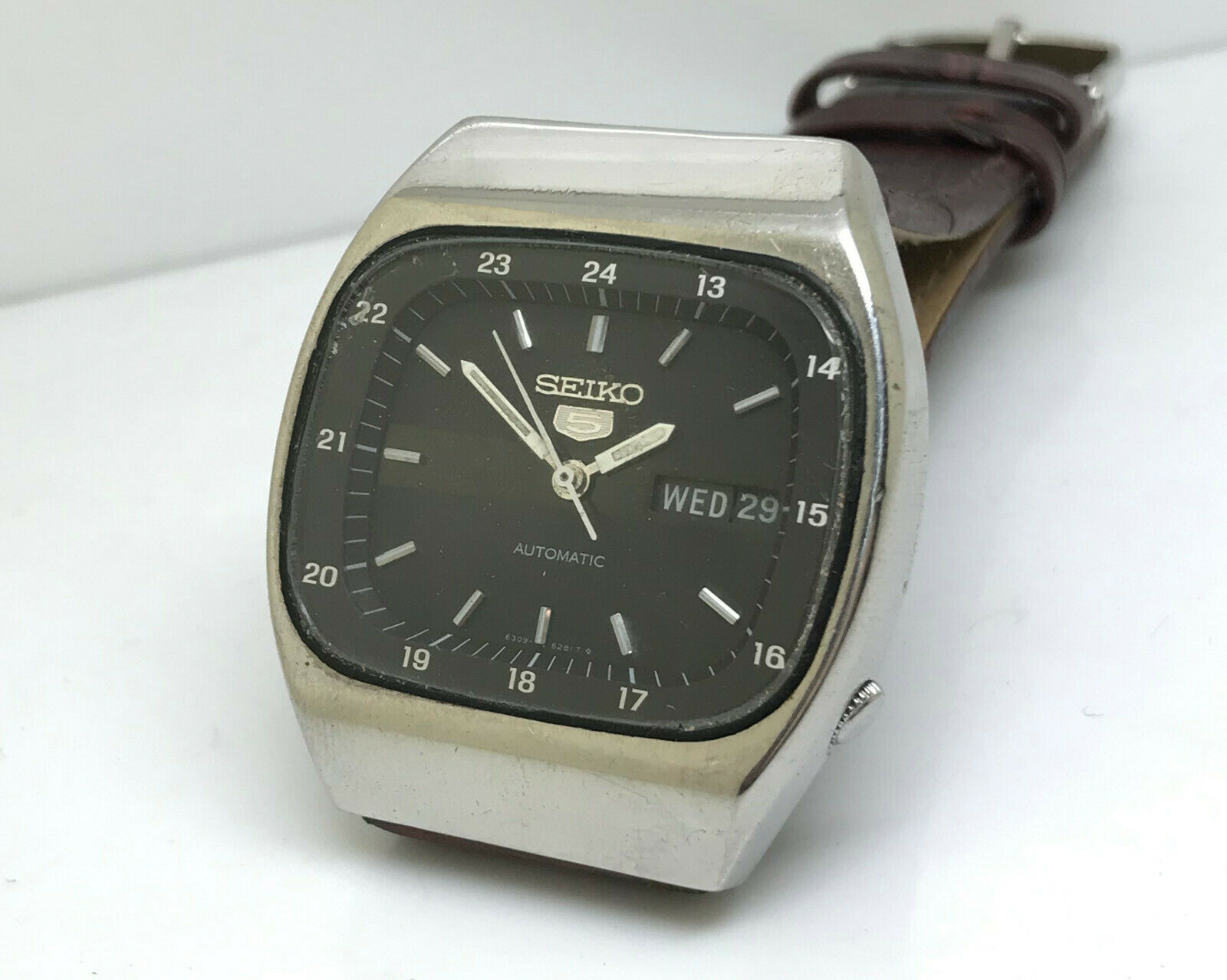 RARE VINTAGE SEIKO 6309 523A AUTOMATIC ORIGINAL BLACK DIAL