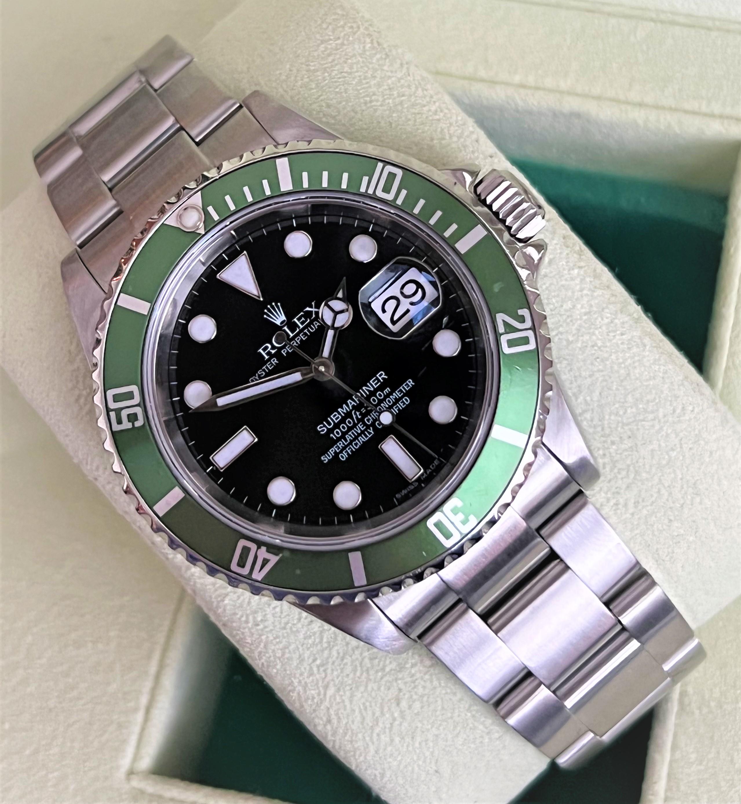 Rolex Submariner Date Kermit 16610LV Stainless Steel Green Bezel