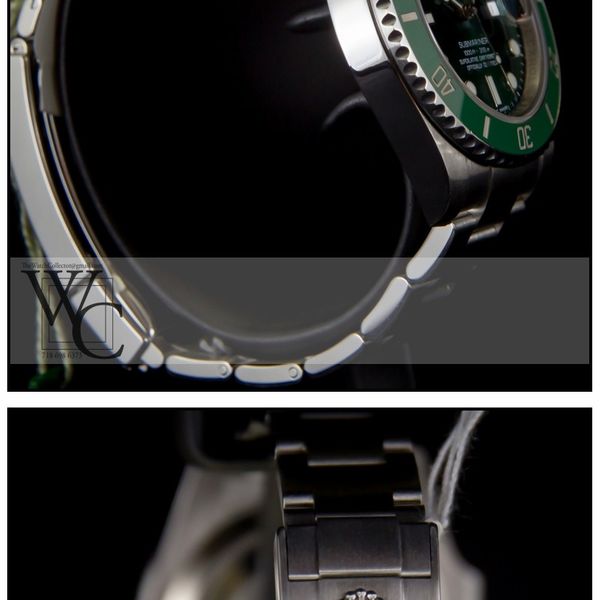 ROLEX SUBMARINER 116610LV HULK CERAMIC GREEN DIAL/BEZEL NEW STYLE ...