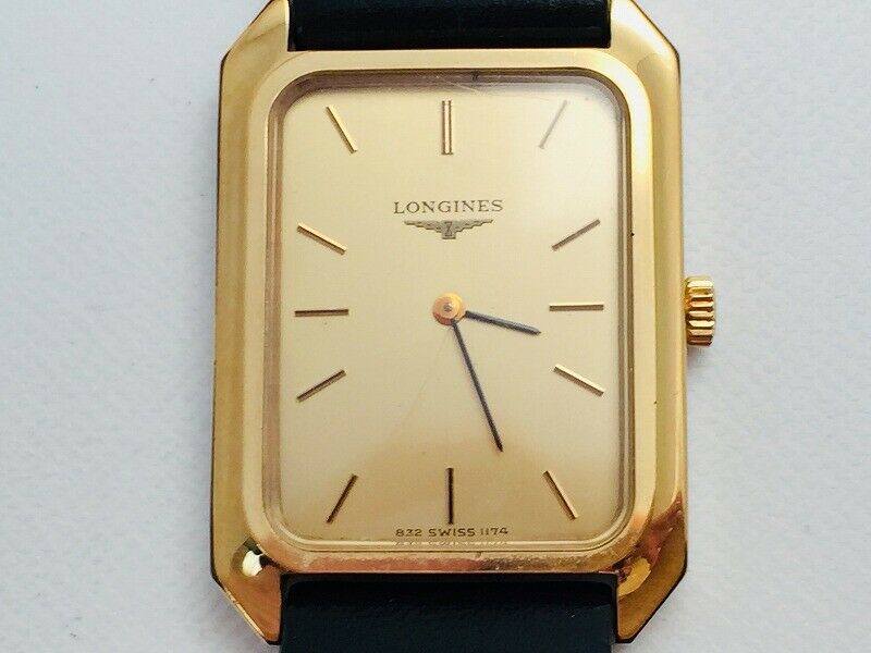 LONGINES Watch 832 1174 Square Hand Winding 18K Gold Plated T881