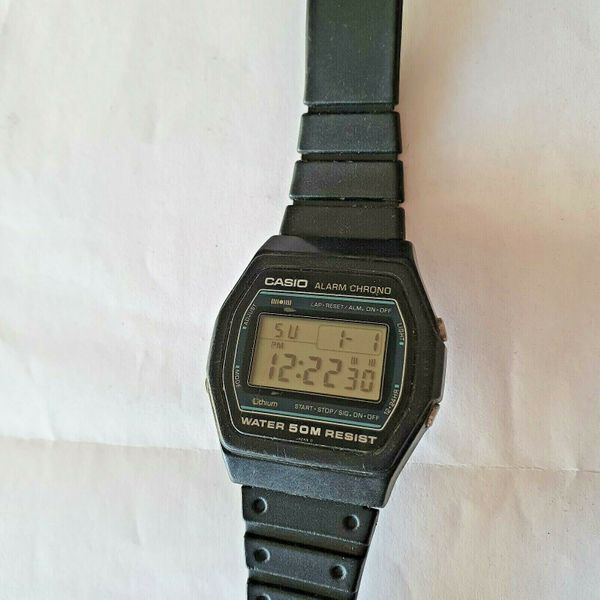 Casio W-26 Module 248 Japan Vintage 80's Resin Black Digital LCD Alarm ...