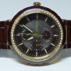 Fossil chocolate brown ceramic watch Fossil FS6101 - Machine Chronograph Watch • Watchard.com main image 4