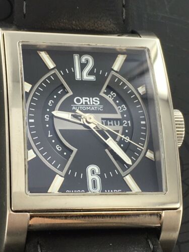 Gents Rectangular Oris Titan 7622 Day Date Automatic Watch