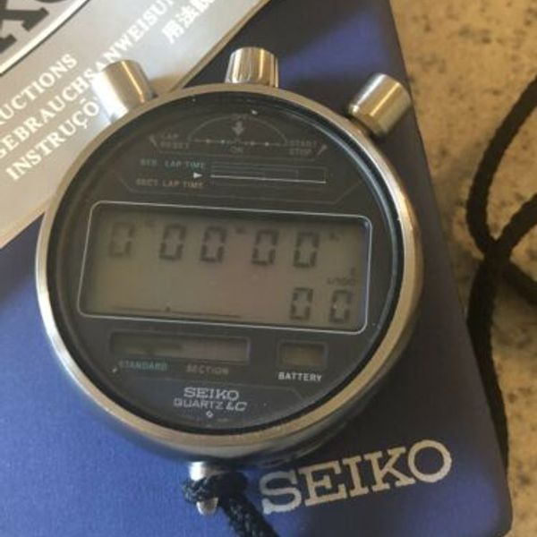 Solid Used Working SEIKO 8700 Digital Type Stop Watch JAPAN 87