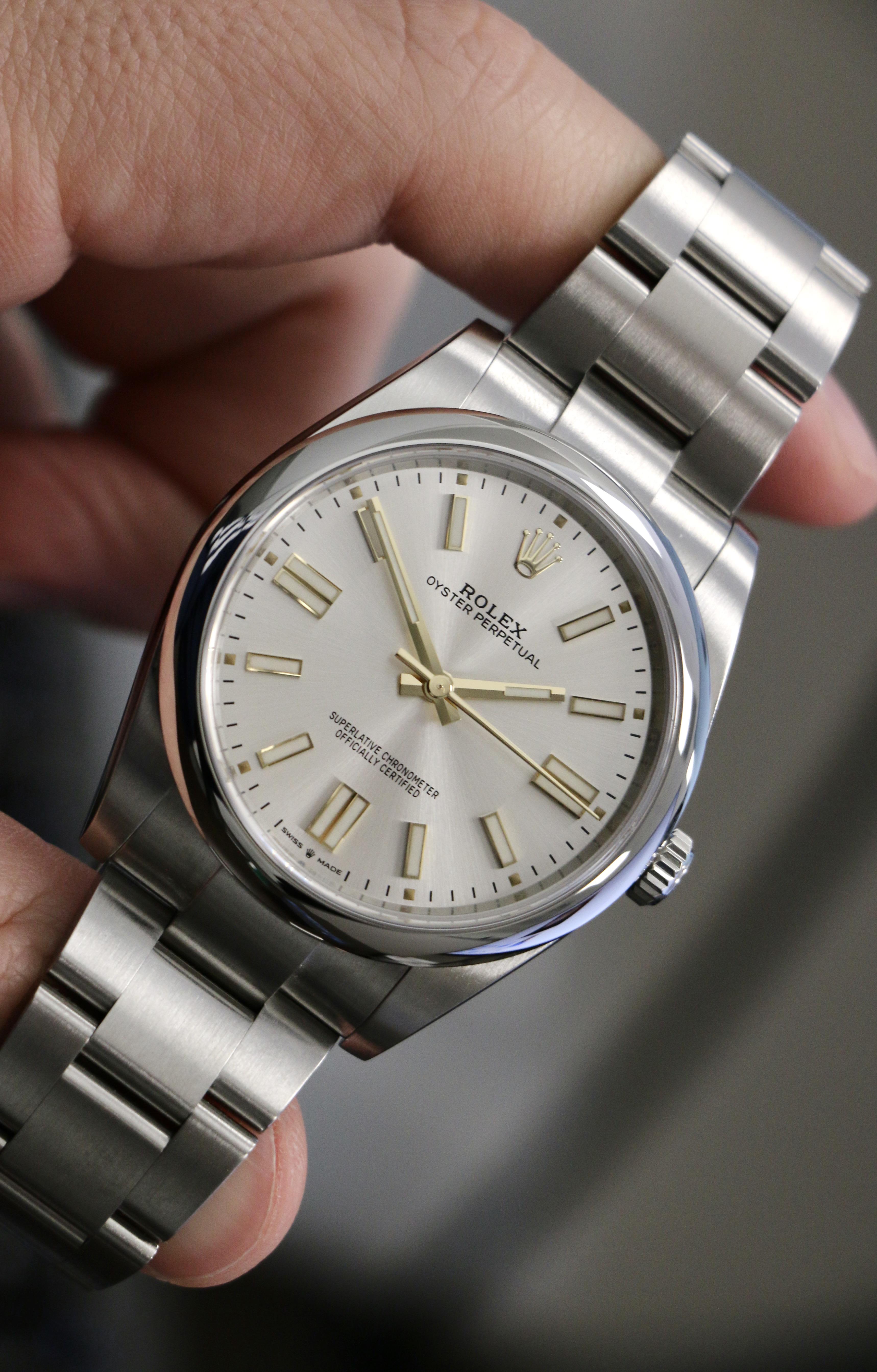 Oyster perpetual 41 online silver dial