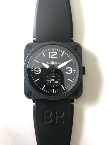 Bell Ross Aviation BR S Ceramic Black Rubber Men s Watch BRS