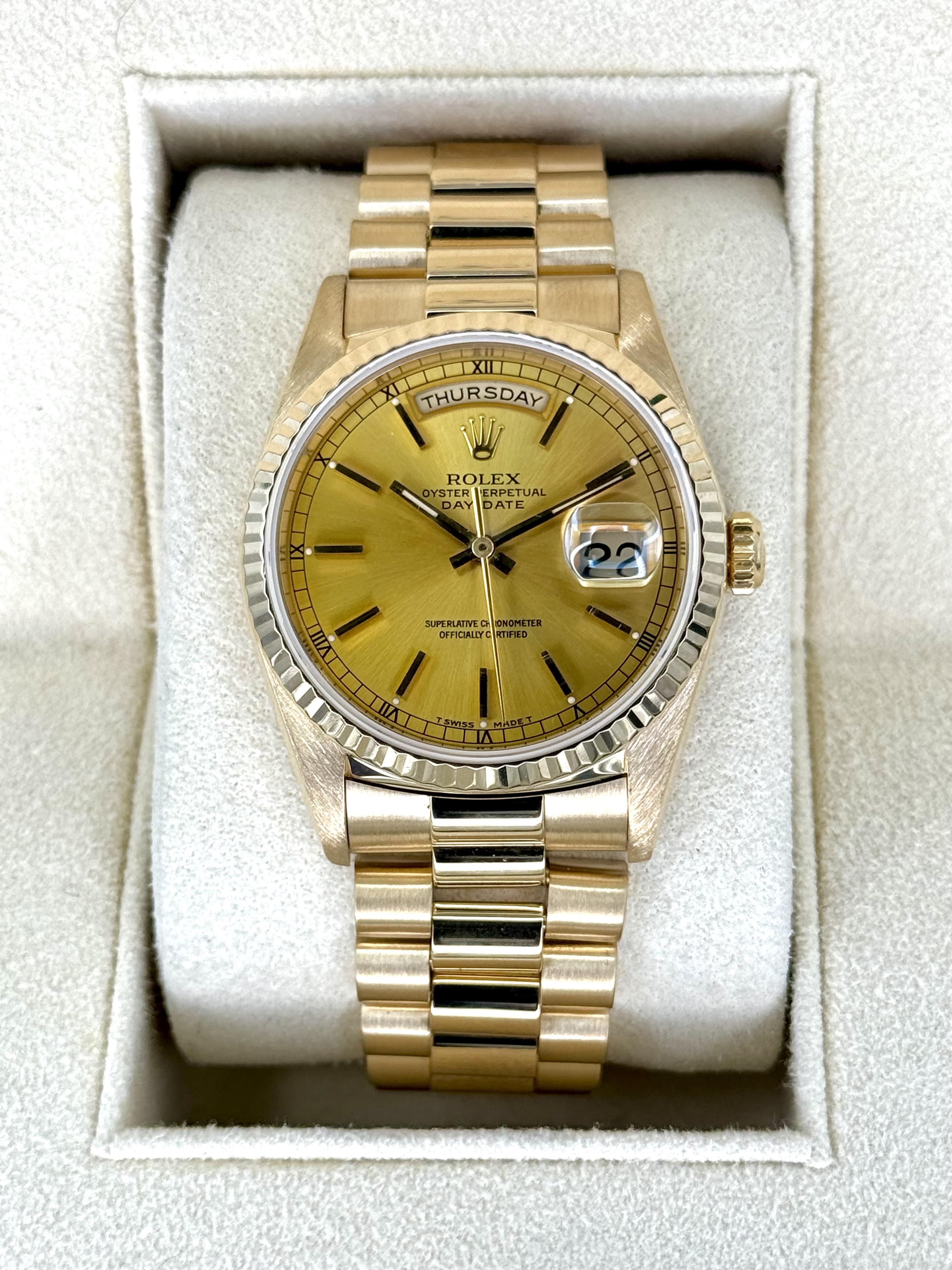 FSOT 1995 Rolex Day Date 36mm 18238 Presidential Champagne Dial