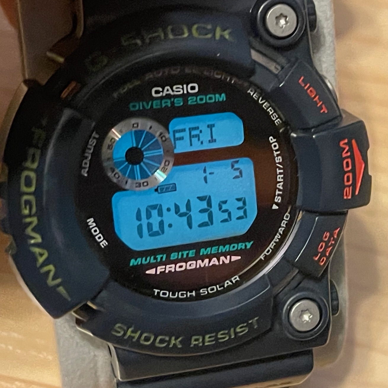 WTS] Casio G-Shock GW-200-2 Navy Blue Vintage Frogman Tough Solar Master of  G Digital Watch 200 | WatchCharts Marketplace