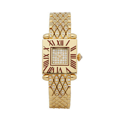 CARTIER QUADRANT DIAMOND 18K YELLOW GOLD WATCH 89070153 19MM W5546