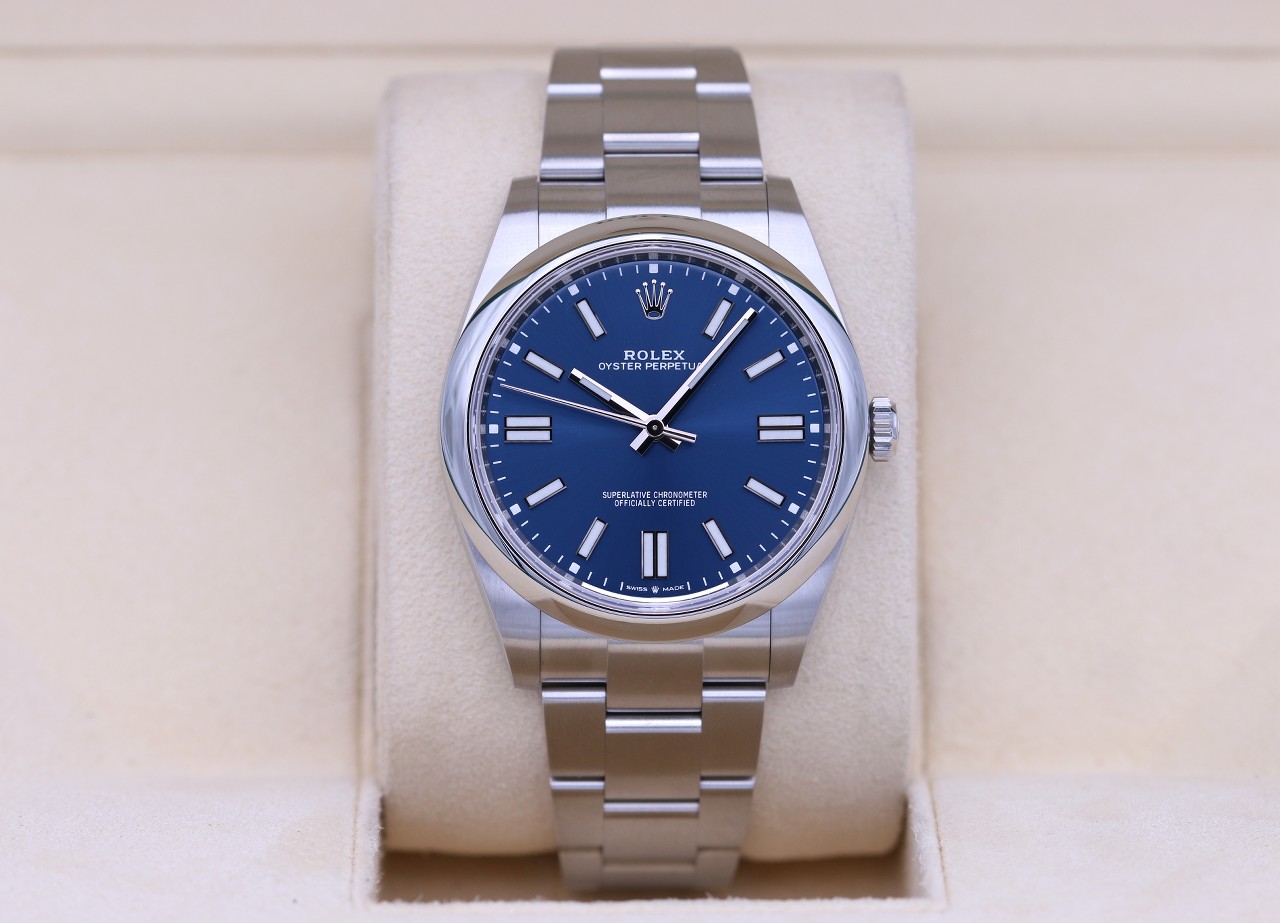 Fsot Rolex Oyster Perpetual Blue Dial 41mm Unworn Watchcharts