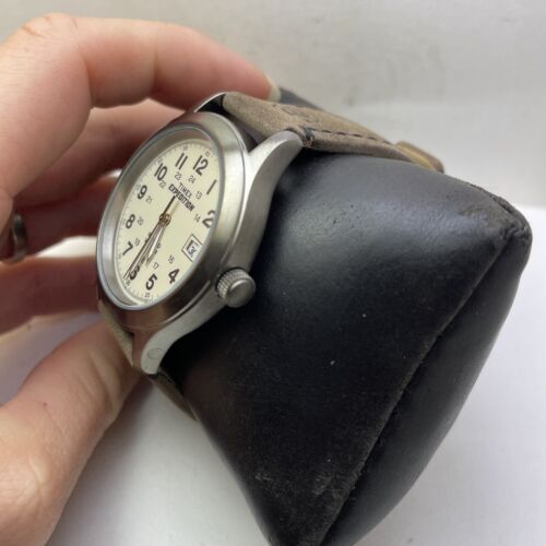 Expedition metal field on sale 39mm leather strap watch