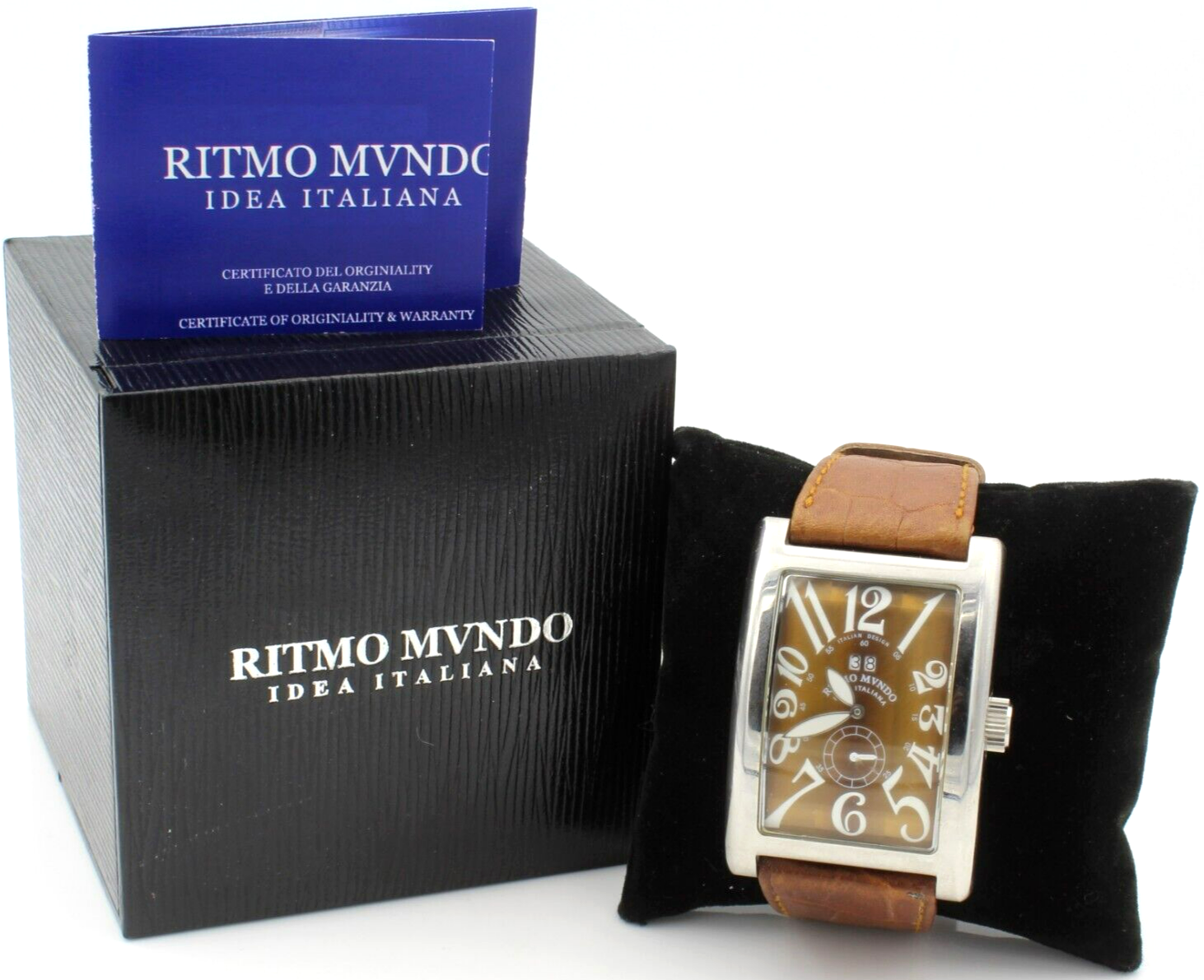 RITMO MVNDO/MUNDO IDEA ITALIANA BROWN DIAL LEATHER BAND WRIST