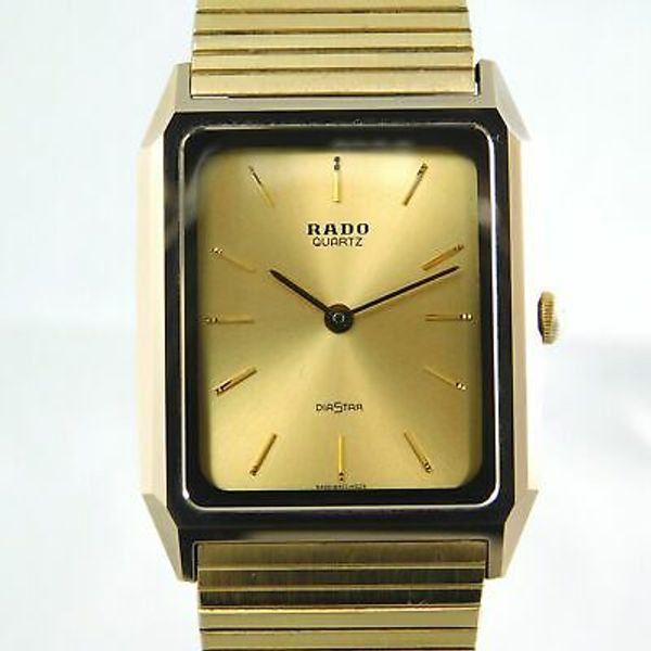 RADO DIASTAR 121.9521.3 MEN'S GOLD DATE VINTAGE WATCH SWISS QUARTZ
