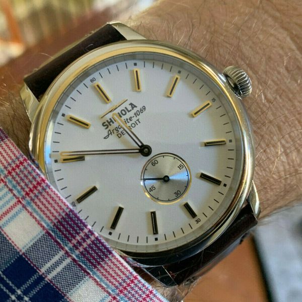 Shinola THE BEDROCK 42mm Men’s WatchBlue Face & brown Band, BRAND NEW