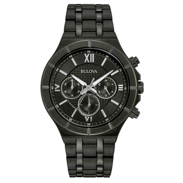 Bulova Watch Black Ionic Finish Chronograph Black Dial Luxury Watch ...