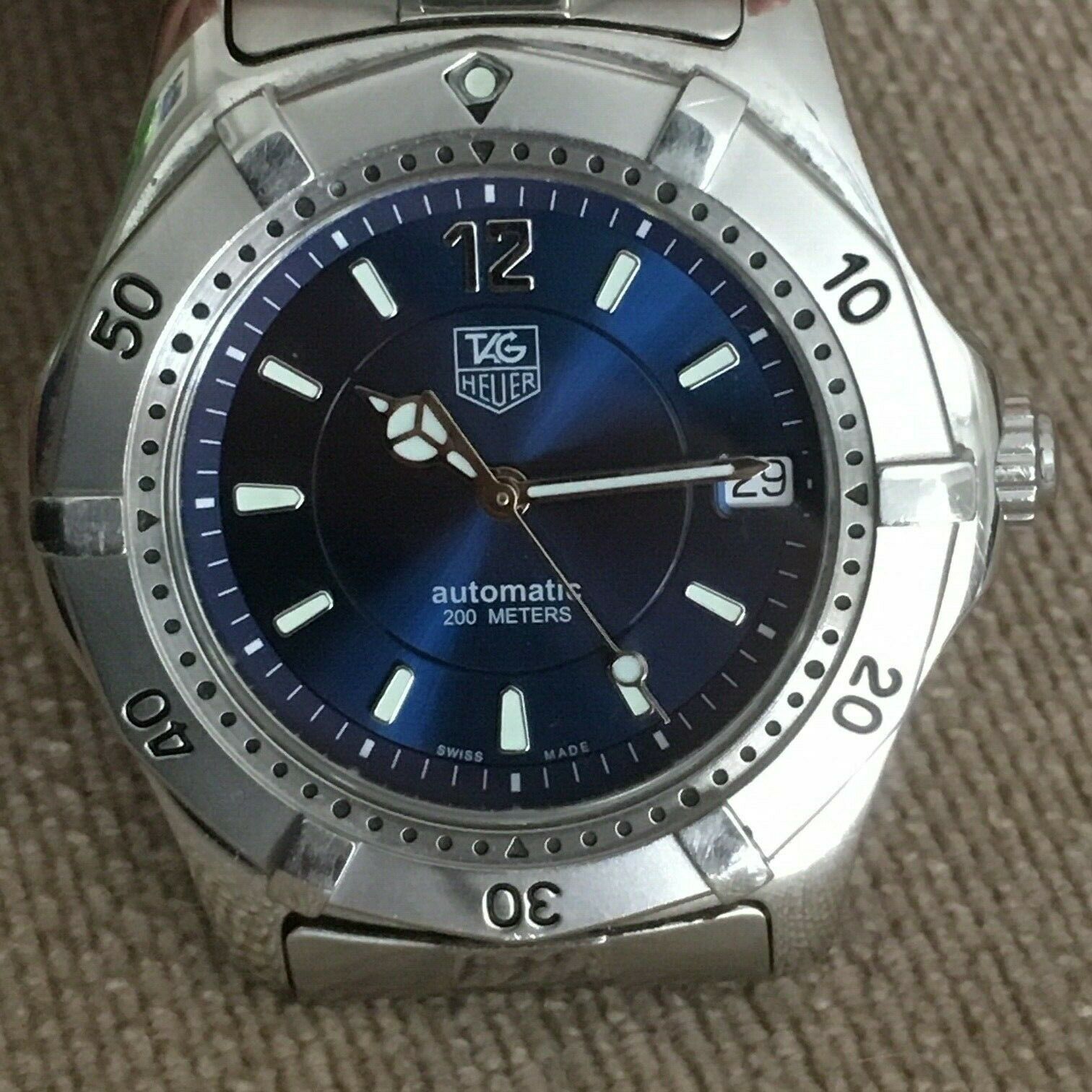 TAG Heuer 2000 Mens Series Blue Automatic Watch with Sweep Second