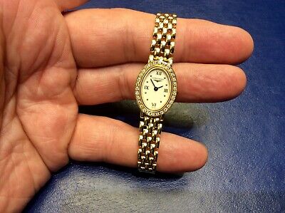 Ladies 18ct Gold Longines Prestige Diamond Set Bracelet Watch L