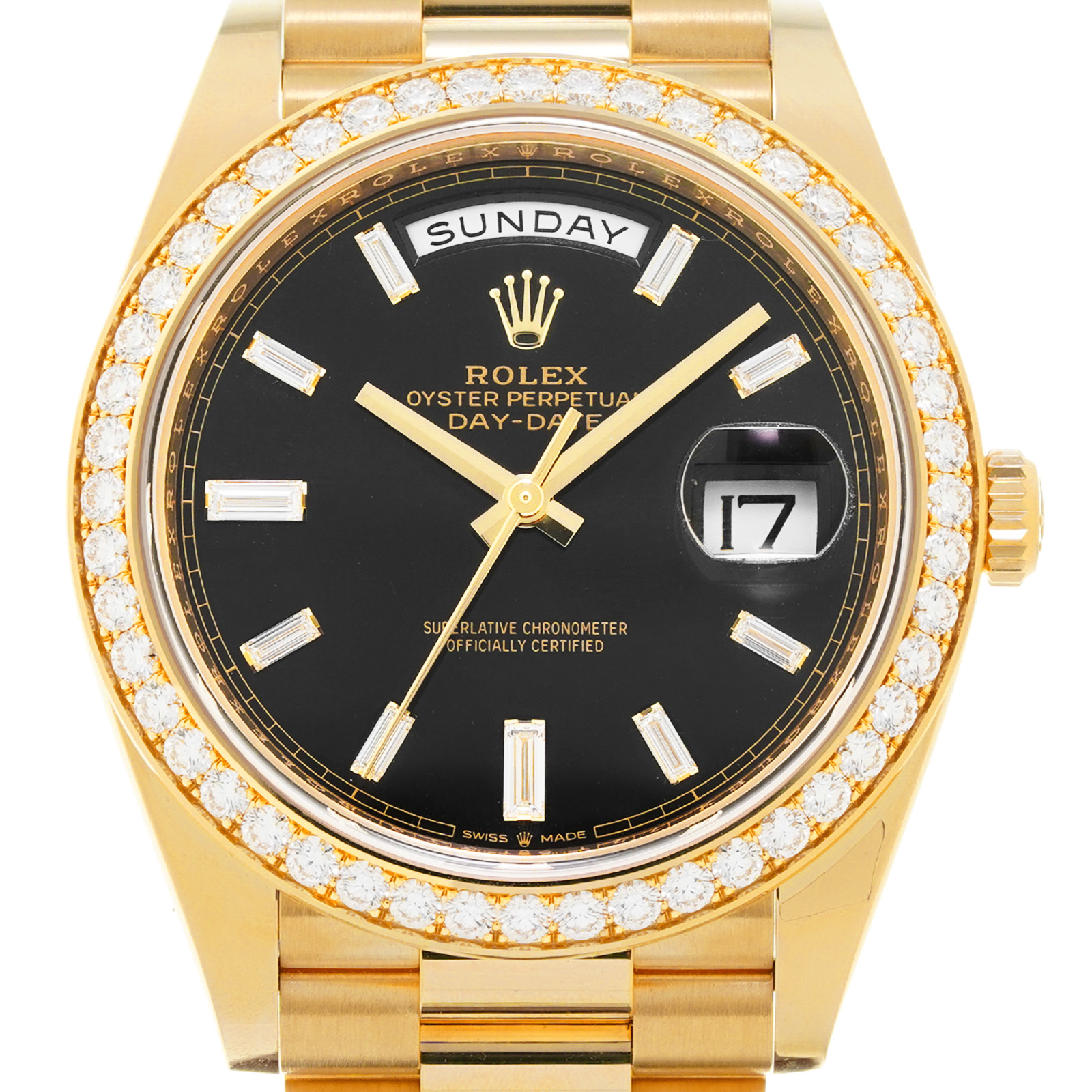 Opførsel lager Brise Used] Rolex ROLEX Day-Date 40 228348RBR Random Serial Bright Black /  Diamond Men's Watch | WatchCharts