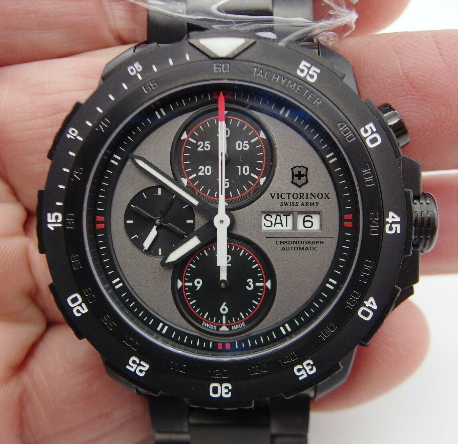 New Victorinox Swiss Army 241573 Alpnach Auto 7750 Chronograph PVD