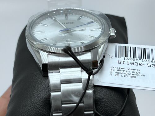 Citizen BI1030-53A Quartz Silver Dial Date Stainless Steel 42mm